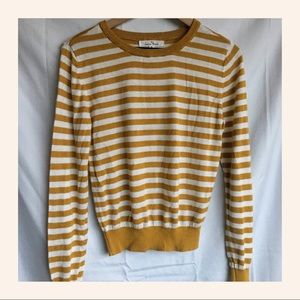 Love Tree Mustard and White Striped Sweater